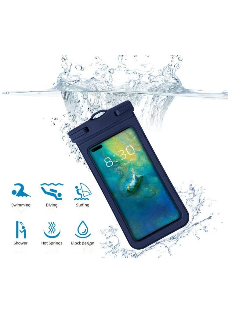 Golden 2 Pack Waterproof Phone Pouch Universal IPX8 Waterproof Phone Case with Detachable Lanyard Cellphone Dry Bag for Phone Up to 7.2" Underwater Screen Touchable Travel Beach Essentials (D15-1)  - Image 4