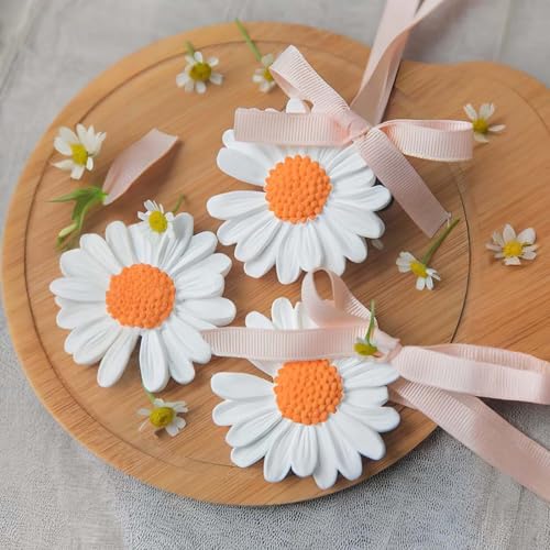 acvcatto Daisy Silicone Chocolate Molds, 4 Packs Flower Keychain Molds for Cake Decoration Cupcake Toppers Candy Sugar Craft Gum Paste Clay Resin - Image 5