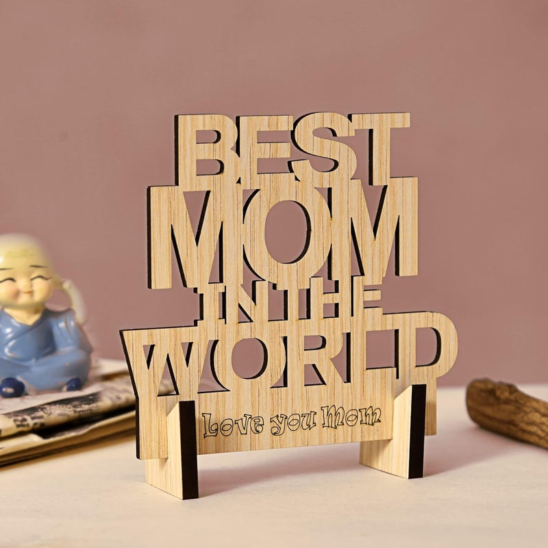Wings Mart Love You Mom Printed Mug 330 ml with Best Mom Wooden Showpieces Best Gift for Mothers Day Gift for Mom Mother Mummy Grandmother Best Gift Mom Best Gift Combo Style A - Image 4