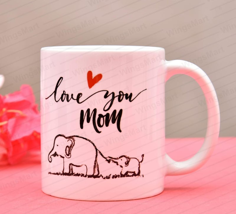 Wings Mart Love You Mom Printed Mug 330 ml with Best Mom Wooden Showpieces Best Gift for Mothers Day Gift for Mom Mother Mummy Grandmother Best Gift Mom Best Gift Combo Style A - Image 2