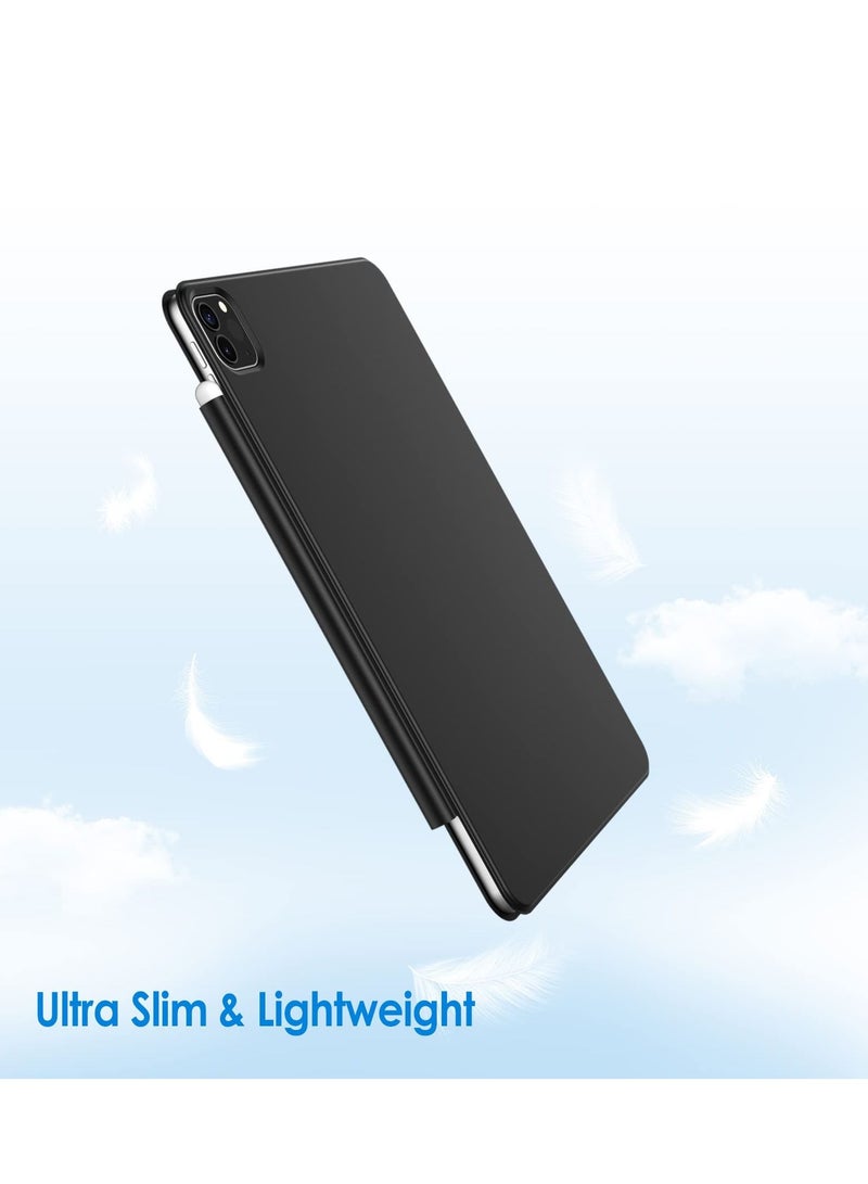 جي تيك جراب مغناطيسي لجهاز iPad Pro 11 بوصة يدعم قلم رصاص من الجيل الثاني غطاء مرفق مغناطيسي للشحن مع إيقاظ تلقائي للنوم باللون الأسود - Image 5