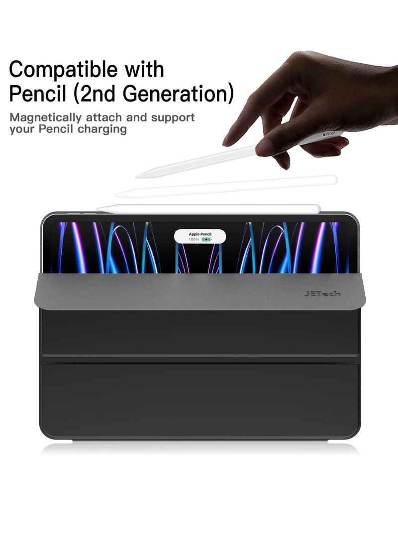 جي تيك جراب مغناطيسي لجهاز iPad Pro 11 بوصة يدعم قلم رصاص من الجيل الثاني غطاء مرفق مغناطيسي للشحن مع إيقاظ تلقائي للنوم باللون الأسود - Image 3