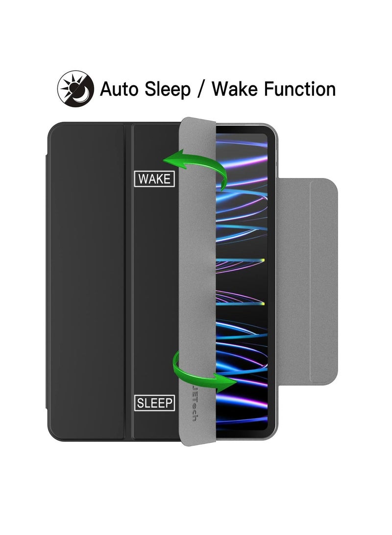 جي تيك جراب مغناطيسي لجهاز iPad Pro 11 بوصة يدعم قلم رصاص من الجيل الثاني غطاء مرفق مغناطيسي للشحن مع إيقاظ تلقائي للنوم باللون الأسود - Image 4