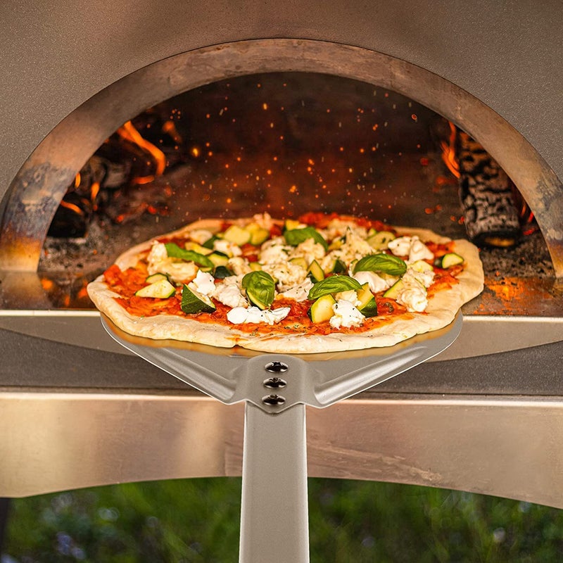 THW Aluminium Round Pizza Peel 9 Inch Italian Style Lightweight Pizza Paddle with 28 Inch Total Length for Easy Pizza Handling - Image 4