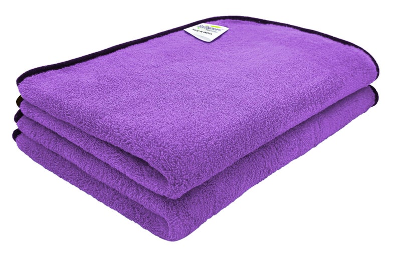 SOFTSPUN Microfiber Face & Hand Towel 2 Pc Purple! Ultra Absorbent Super Soft & Lightweight Quick Drying for Men & Women Daily Use Unisex. - Image 1