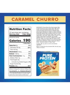 Pure Protein Bars, Caramel Churro, High Protein, Low Sugar, Gluten Free, Nutritious Snack, 1.76Oz, Pack Of 12  - Image 2