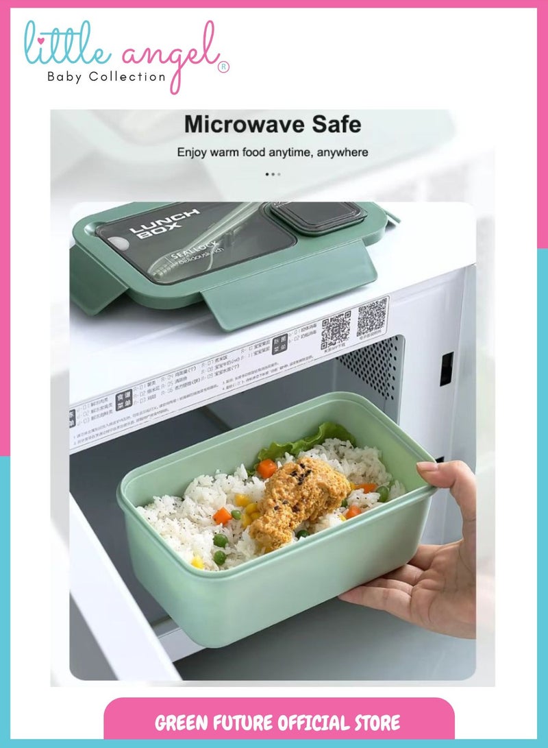 Little Angel Kids Bento Lunch Box 850ml – Leak-Proof, Insulated, Eco-Friendly, with Compartments and Utensils – Ideal for School & Travel  - Image 3