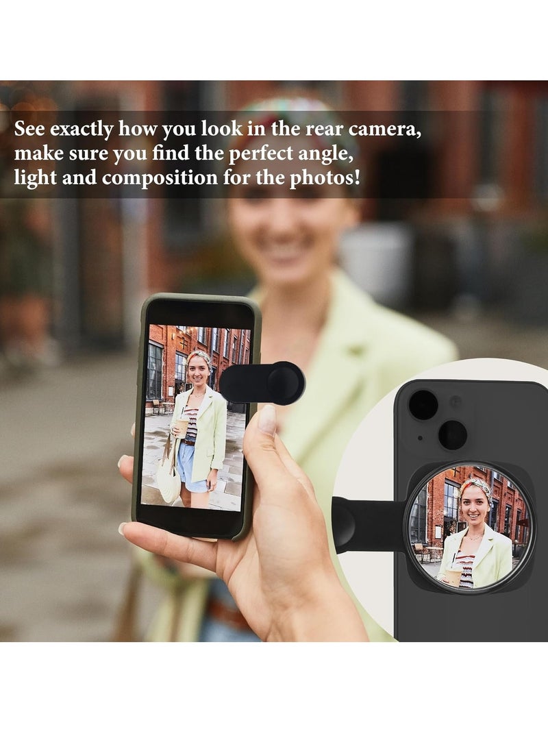 Generic - 1pc Phone Rear Camera Selfie Mirror - See How You Look in The Back Camera - for High Definition Photos (Black) - Image 1