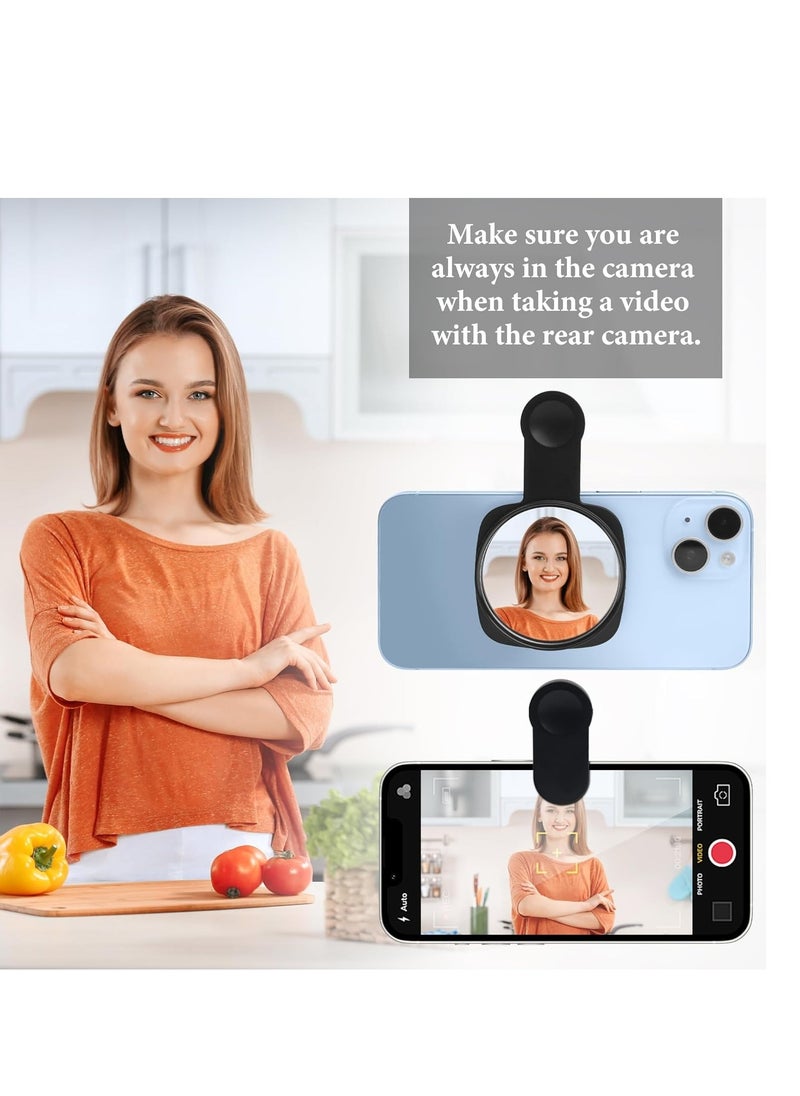Generic - 1pc Phone Rear Camera Selfie Mirror - See How You Look in The Back Camera - for High Definition Photos (Black) - Image 1