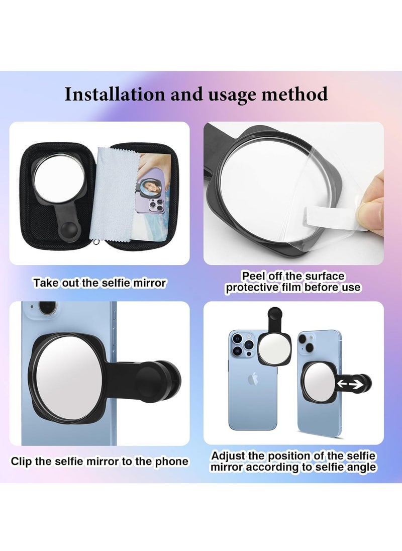 Generic - 1pc Phone Rear Camera Selfie Mirror - See How You Look in The Back Camera - for High Definition Photos (Black) - Image 1
