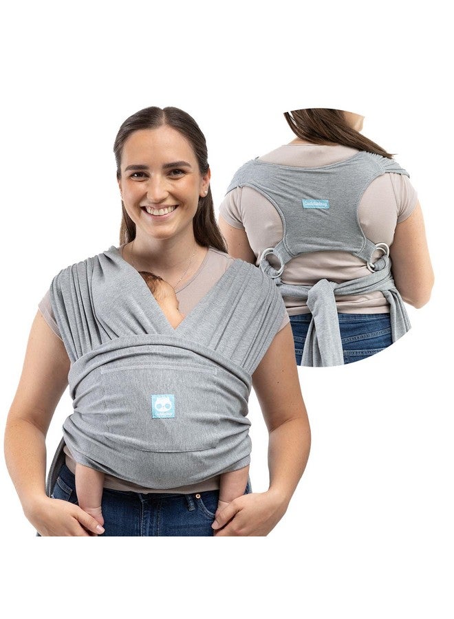 Cuddle Bug Cuddlebug CuddleCarry™ Hybrid Baby Wrap Carrier Light Easy Wear Infant Carrier, Front Carry, Adjustable Baby Wearing Wrap Newborn - Toddler, Stretchy Ergonomic Hands-Free Design, 0-36m (8-35 lbs) Grey - Image 1