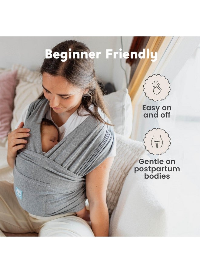 Cuddle Bug Cuddlebug CuddleCarry™ Hybrid Baby Wrap Carrier Light Easy Wear Infant Carrier, Front Carry, Adjustable Baby Wearing Wrap Newborn - Toddler, Stretchy Ergonomic Hands-Free Design, 0-36m (8-35 lbs) Grey - Image 4