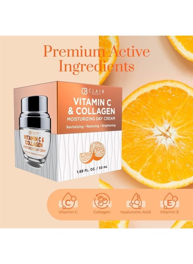 Clear Beauty - (Formerly Clair Vitamin C and Collagen Daily Face Moisturizer - Restore & Brighten Skin Tone, Moisturizing, Firming & Anti-aging Cream - Cruelty Free Korean Skincare For All Skin Types - Image 1