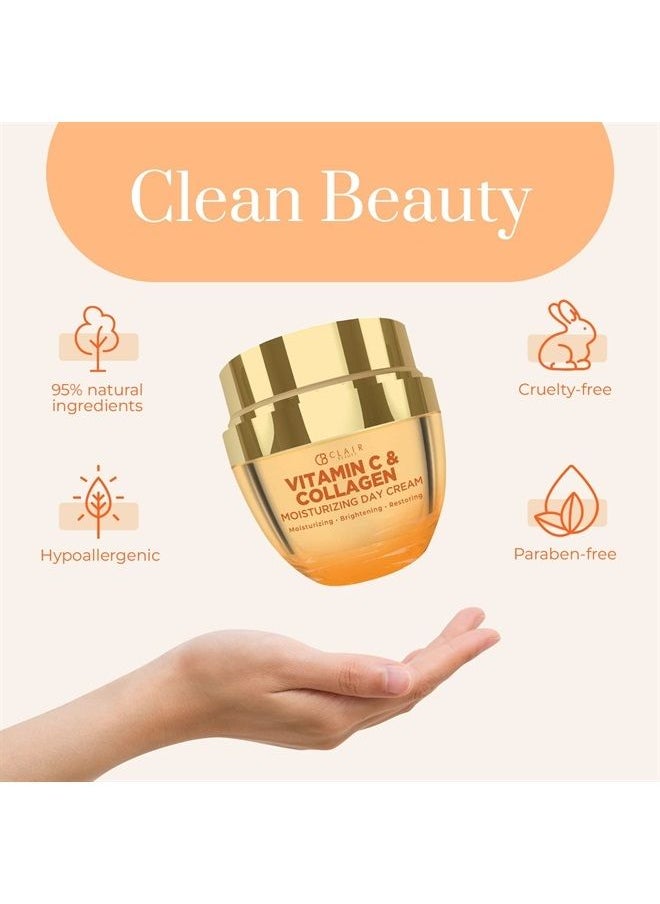Clear Beauty - (Formerly Clair Vitamin C and Collagen Daily Face Moisturizer - Restore & Brighten Skin Tone, Moisturizing, Firming & Anti-aging Cream - Cruelty Free Korean Skincare For All Skin Types - Image 1