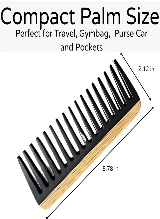Boorika Wide Tooth Comb for Curly Hair - Bamboo Detangling Comb for Women & Men | Wet Hair Shower Safe | Natural Hair Detangler for Coily Wavy Thick Coarse Hair | Large Bamboo Wide Tooth Comb - Image 3