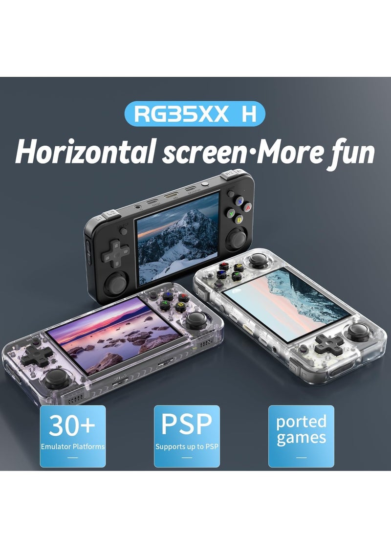 RG35XX H Retro Handheld Game Console, 3.5 Inch IPS Screen Linux System Built-in 64G TF Card 5528 Games Support HDMI TV Output 5G WiFi Bluetooth 4.2 (White)