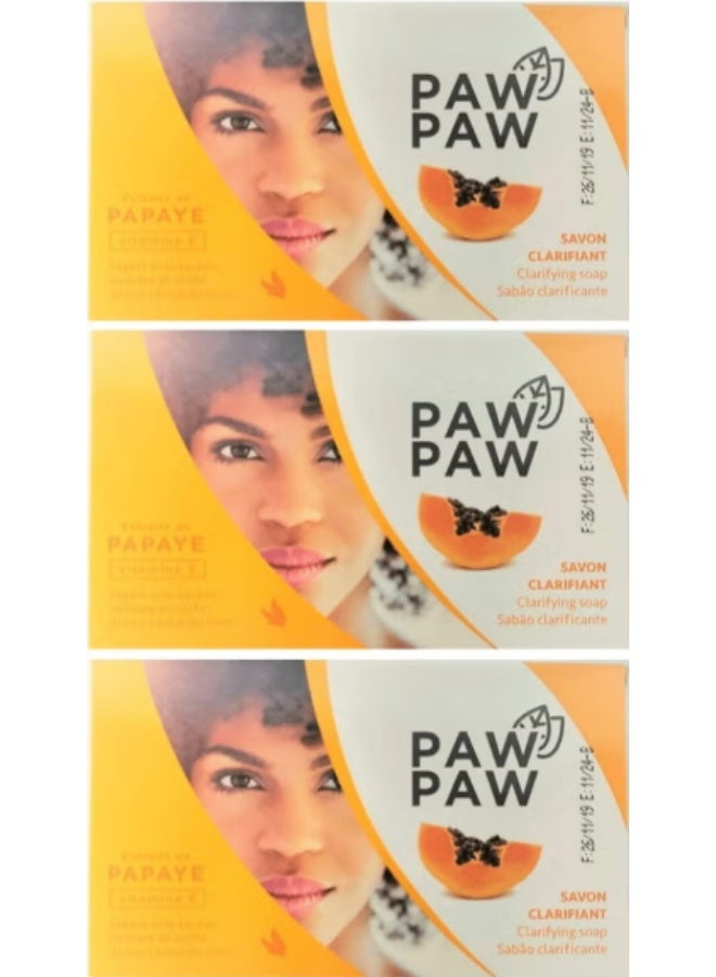 باو باو 3 قطع من صابون التنظيف بفيتامين E ومستخلصات البابايا 3 × 180 جرام - Image 1