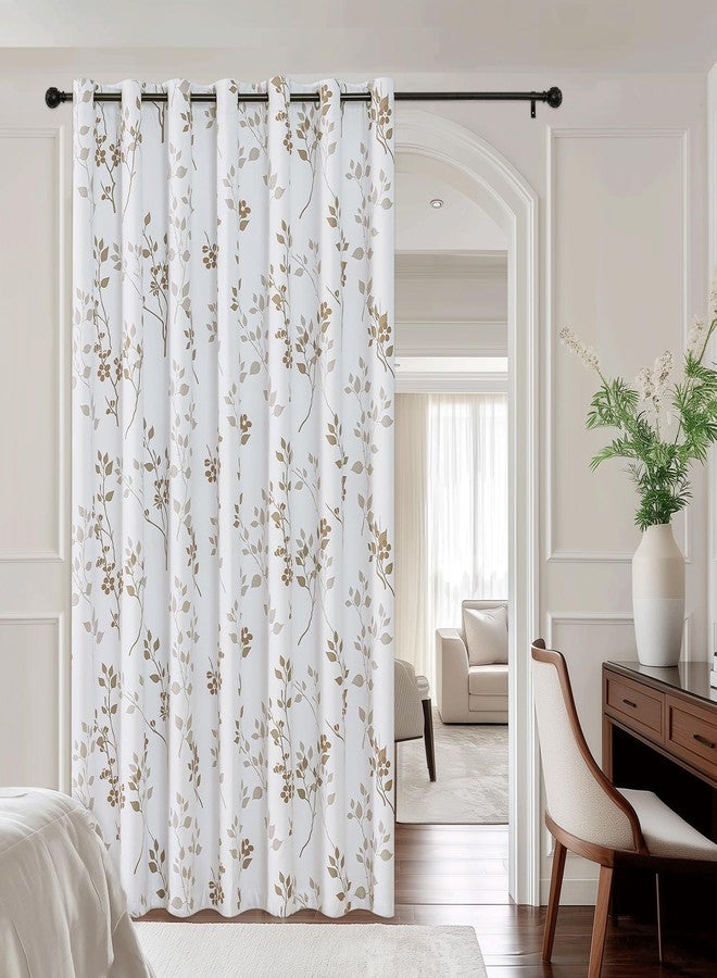 Beauoop ستائر Beauoop Floral المعتمة بنسبة 100%، طول 84 بوصة، لوحة واحدة، مناسبة لأبواب الفناء المنزلقة، عريضة للغاية، بنقشة زهور بنية فاتحة، فاصلة للغرفة، عازلة للحرارة والصوت، مزودة بحلقات معدنية، 100 × 84، طقم واحد - Image 5