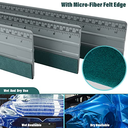 Ehdis أداة سحب الفينيل الكبيرة EHDIS لتظليل النوافذ 3 قطع بحجم كبير حافة مصنوعة من اللباد مكشطة لتطبيق الرسوم البيانية الفينيلية تغليف السيارات ورق الجدران (رمادي) - Image 5