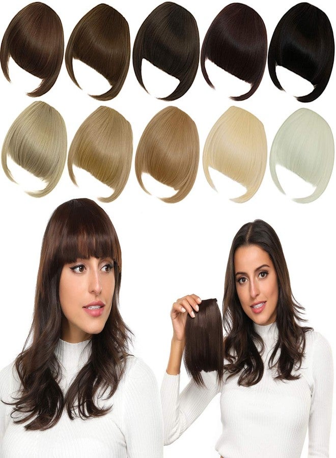 Rose bud Bangs Hair Clip in Bangs Hair Extensions Synthetic Flat Bang with Temples Front Face Fringe Bangs Hair Pieces for Women Natural Light Ash Blonde - Image 1