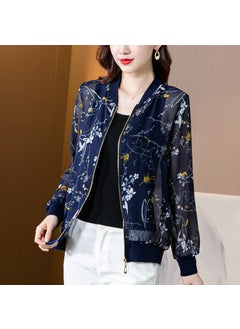 Generic 2024 Summer New Large Size Loose Fit Jacket Cardigan Top Short Jacket Trendy Printing Sun Protection Baseball Uniform For Women 8006# 