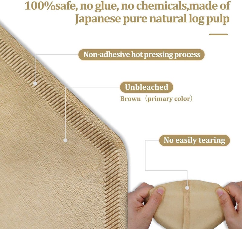 Irekamons #4 Cone Coffee Filter 8-12 Cup, 200 Count Unbleached Natural Paper, No Blowout, Disposable for Pour Over and Drip Coffee Maker - Image 2
