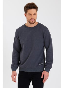 mmetalic Crew Neck Label Detail Cotton Men's Sweatshirt  - Image 1