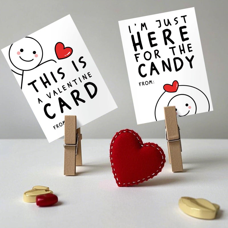Goroar 48 Funny Kids Valentines Day Cards, Classroom Valentine's Day Cards for Kids, Valentine's Day Gift Tags, Cute Valentines Day Exchange Cards for Girls Boys - Image 3