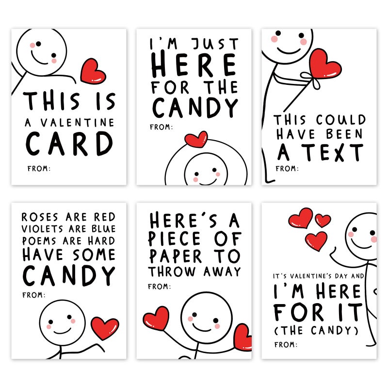 Goroar 48 Funny Kids Valentines Day Cards, Classroom Valentine's Day Cards for Kids, Valentine's Day Gift Tags, Cute Valentines Day Exchange Cards for Girls Boys - Image 1