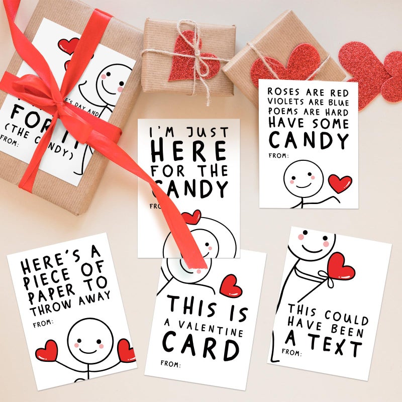 Goroar 48 Funny Kids Valentines Day Cards, Classroom Valentine's Day Cards for Kids, Valentine's Day Gift Tags, Cute Valentines Day Exchange Cards for Girls Boys - Image 5