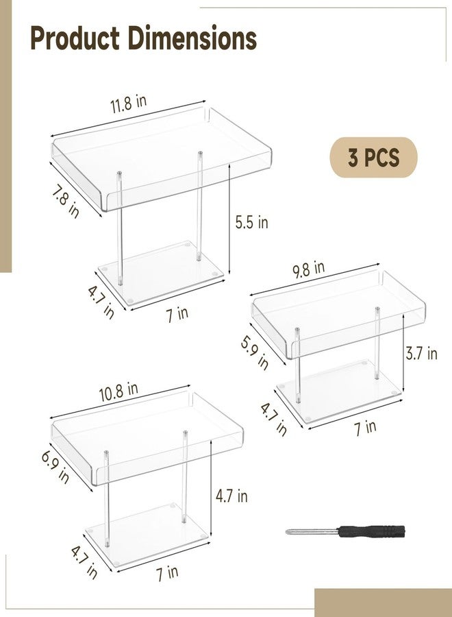 DORMIYA 3PCS Dessert Table Display Set, Clear Acrylic Cupcake & Buffet Riser Shelf, Dessert Stands for Cupcakes Pastry, Dessert Display Stands for Weddings, Parties & Events (3 Pack) - Image 4