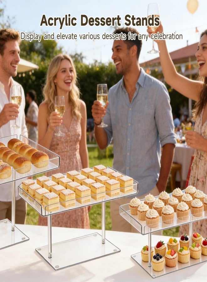 DORMIYA 3PCS Dessert Table Display Set, Clear Acrylic Cupcake & Buffet Riser Shelf, Dessert Stands for Cupcakes Pastry, Dessert Display Stands for Weddings, Parties & Events (3 Pack) - Image 2