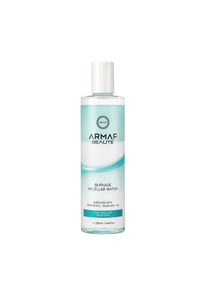 Armaf Beaute Biphase Micellar Water 250ml – Makeup Remover & Hydrating Facial Cleanser for Face, Eyes & Lips – Gentle, Alcohol-Free Formula for All Skin Types - Image 1
