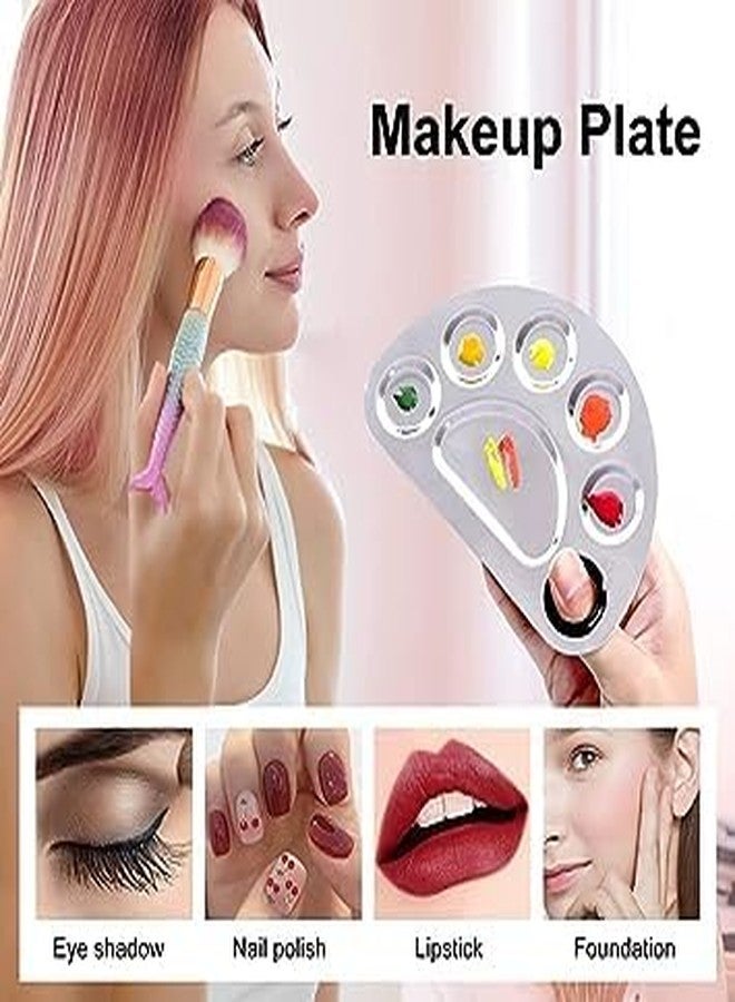 ZemGlam Stainless Steel Cosmetic Makeup Mixing Palette with Spatula Tool (Color : Silver) - Image 3