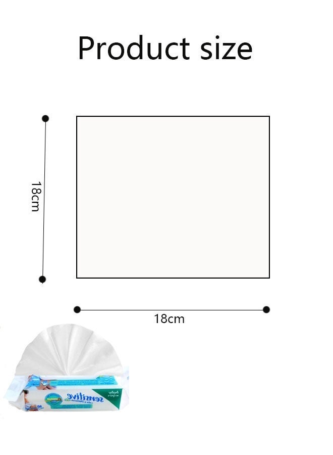سينسيتف ٩٠ منديل مبلل للأطفال، ٩٩٫٩٪ ماء، مناديل أطفال غير معطرة وخالية من الكحول، مضادة للحساسية، مناسبة لبشرة الأطفال حديثي الولادة الحساسة - Image 4