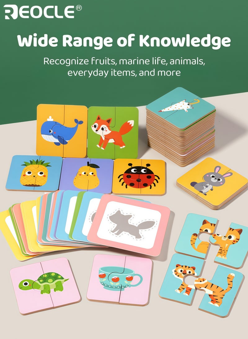 ريوكل لعبة مطابقة الحيوانات المخفية للأطفال مع بطاقات ألغاز ملونة وتصميم تفاعلي، لعبة لتنمية المهارات الإدراكية للأطفال، نشاط هدايا الحفلات - Image 4