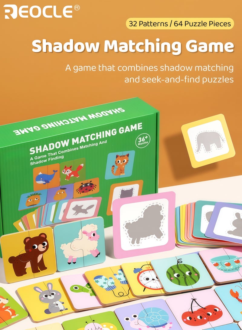 ريوكل لعبة مطابقة الحيوانات المخفية للأطفال مع بطاقات ألغاز ملونة وتصميم تفاعلي، لعبة لتنمية المهارات الإدراكية للأطفال، نشاط هدايا الحفلات - Image 1