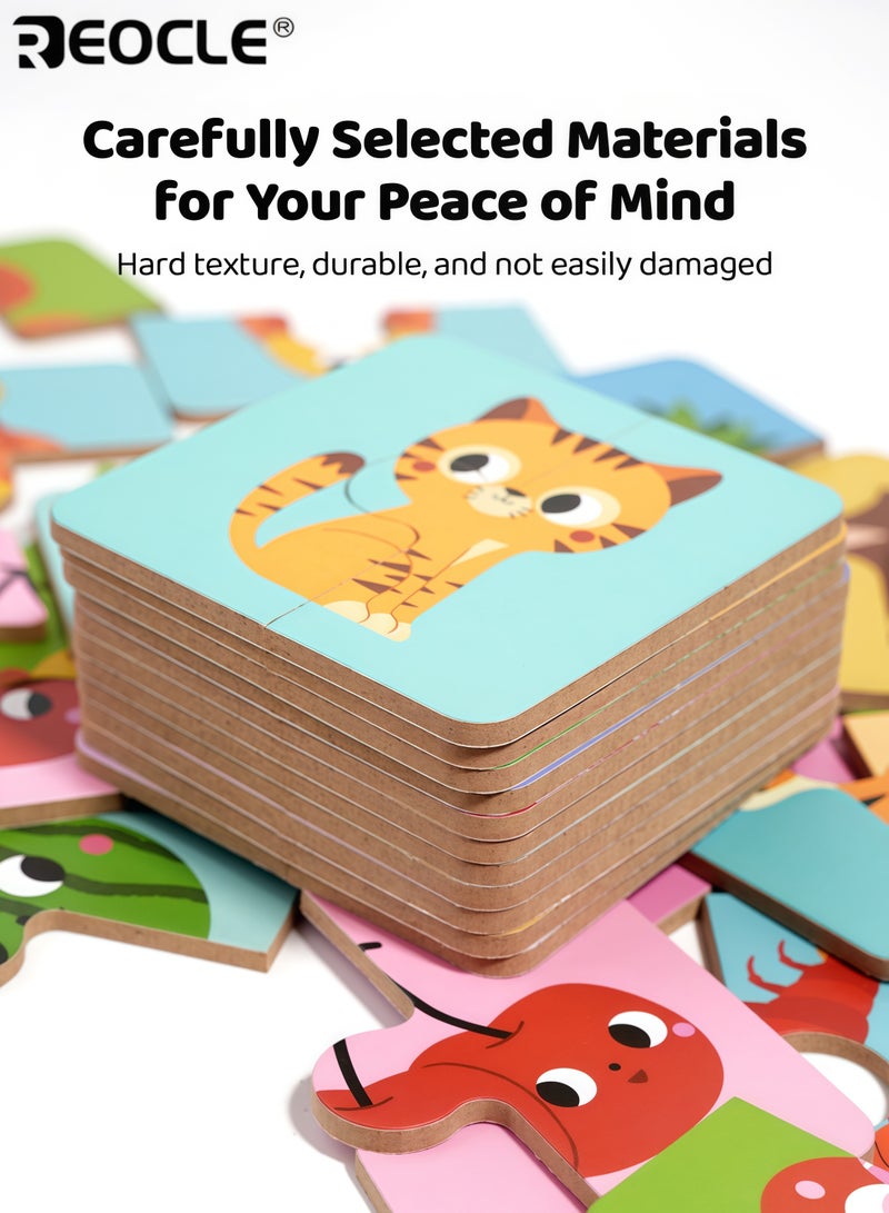 ريوكل لعبة مطابقة الحيوانات المخفية للأطفال مع بطاقات ألغاز ملونة وتصميم تفاعلي، لعبة لتنمية المهارات الإدراكية للأطفال، نشاط هدايا الحفلات - Image 5