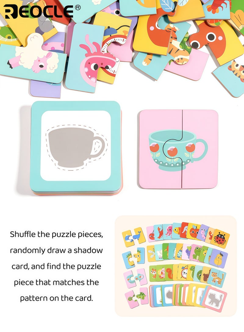 ريوكل لعبة مطابقة الحيوانات المخفية للأطفال مع بطاقات ألغاز ملونة وتصميم تفاعلي، لعبة لتنمية المهارات الإدراكية للأطفال، نشاط هدايا الحفلات - Image 3