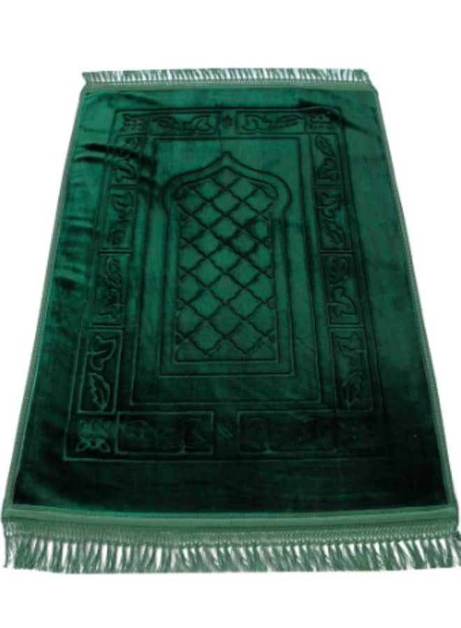 Velvet prayer  green, 80x120 cm; Velvet prayer mat, light gray, 80x120 cm - Image 3