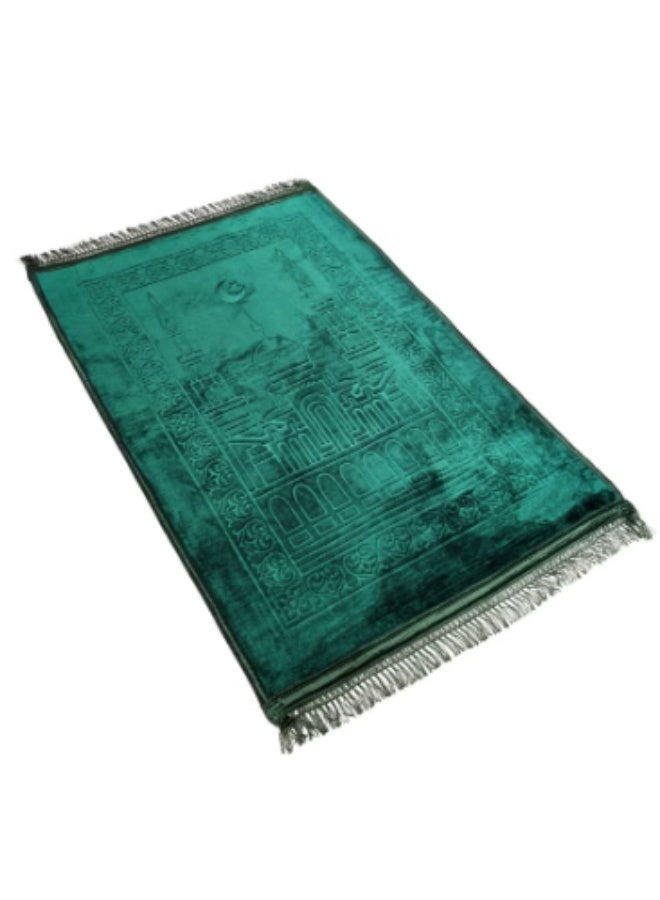 Velvet prayer  green, 80x120 cm; Velvet prayer mat, light gray, 80x120 cm - Image 2