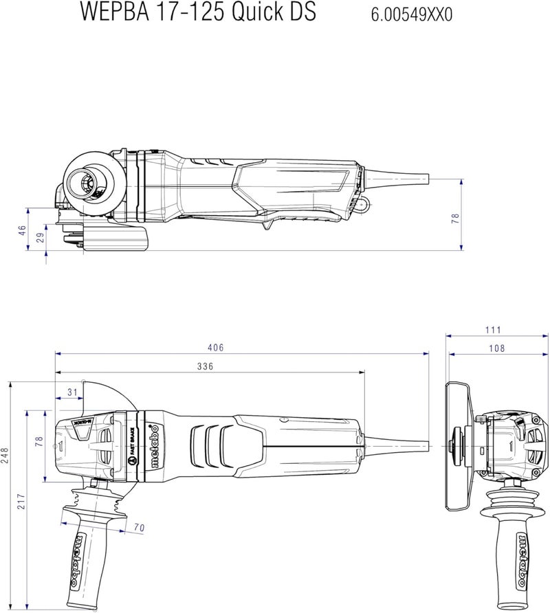 Metabo مطرقة الزاوية متابو WEPBA 19-125 Q DS M-Brush - Image 2