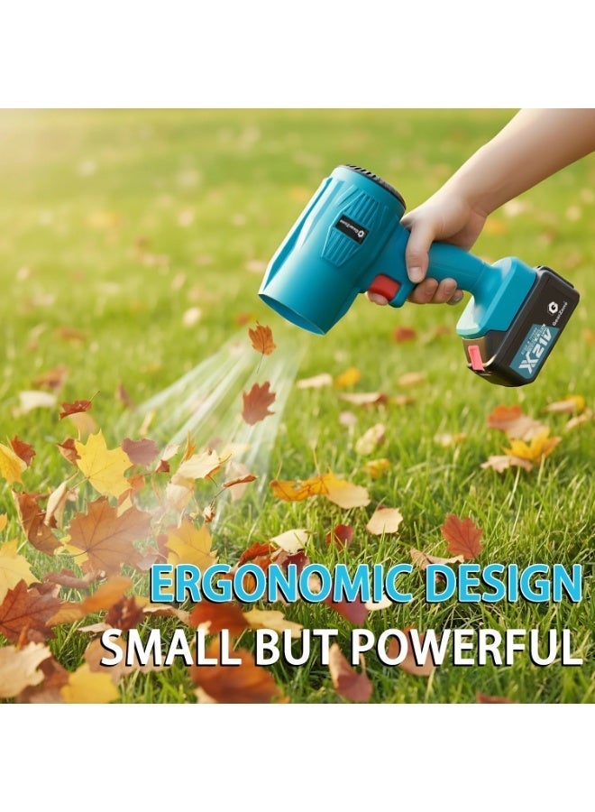جيرزون مجموعة أدوات الحدائق الكهربائية 4 في 1 من جير زون، مقصات تقليم، منشار كهربائي، منفاخ أوراق، مقص عشب مع بطاريتين 4.0 أمبير/ساعة للاستخدام في الحدائق - أزرق - Image 5