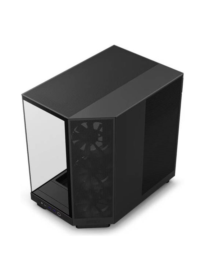 NZXT NZXT H6 Flow Compact Dual-Chamber Airflow Mid-Tower ATX Case, Panoramic Glass Panels, Up to 360 mm Radiator & 3x 120mm F120Q Fans, Cable Management, USB-C 3.2 / USB-A 3.2, Black  - Image 3