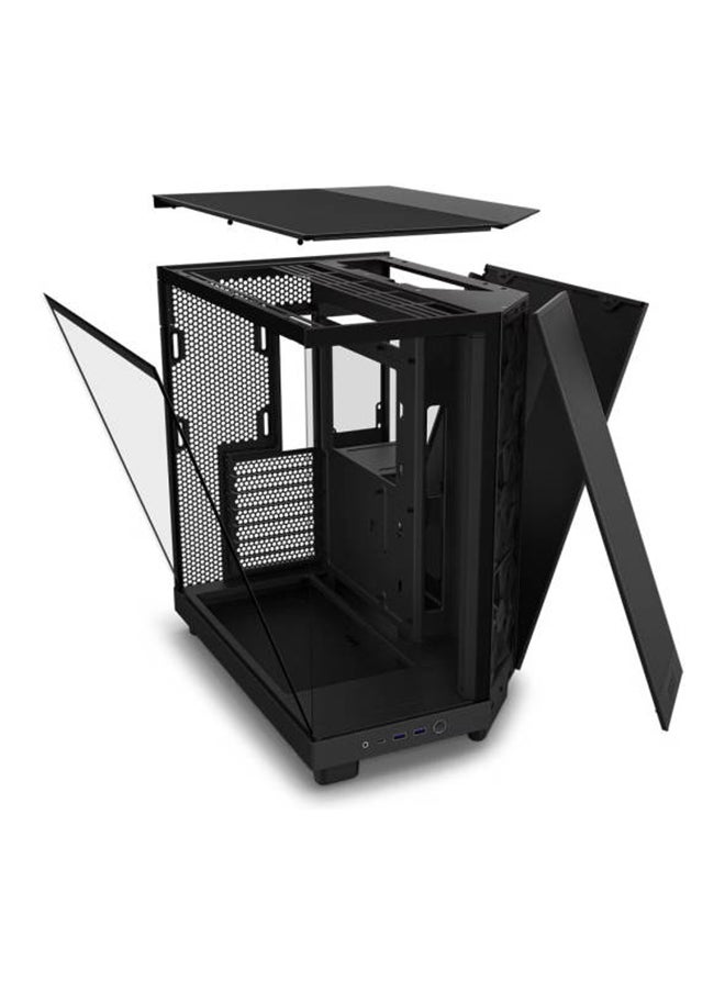 NZXT NZXT H6 Flow Compact Dual-Chamber Airflow Mid-Tower ATX Case, Panoramic Glass Panels, Up to 360 mm Radiator & 3x 120mm F120Q Fans, Cable Management, USB-C 3.2 / USB-A 3.2, Black  - Image 5