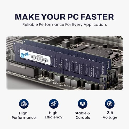 EVM 8GB DDR4 Desktop RAM 2400MHz | Long-DIMM – 1.2V Low Voltage | 288-PIN Pin, Intel & AMD Compatible | High-Speed PC Memory Upgrade | 10 Year Warranty (EVMT8G2400U88P) - Image 5
