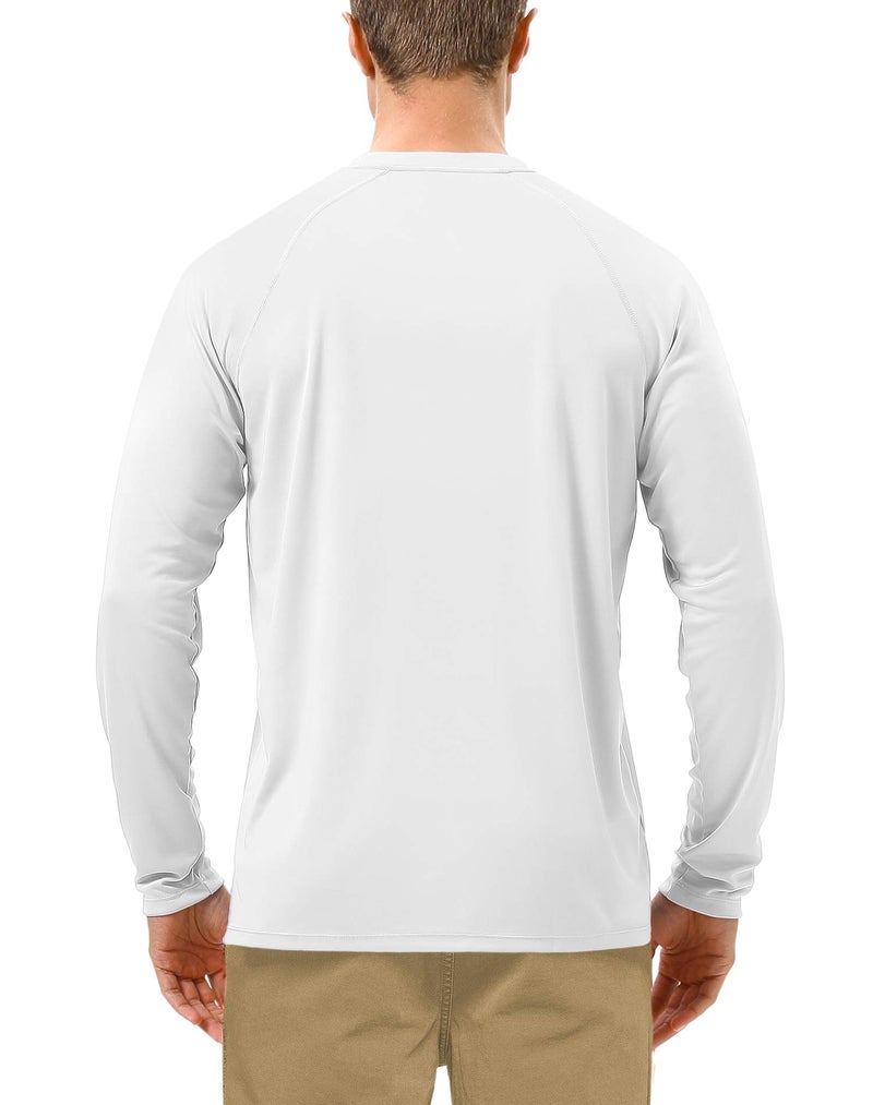 Roadbox Mens UPF 50+ UV Sun Protection Shirts Outdoor Long Sleeve SPF Diving Rash Guard for Fishing Hiking Swimming White - Image 2