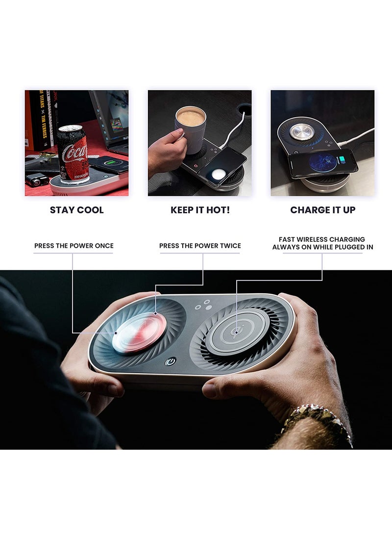 Coffee Mug Warmer, Drink Cooler with Wireless Charger for Home Office Desk Use, Warming, Cooling and Charging All in 1  - Image 2