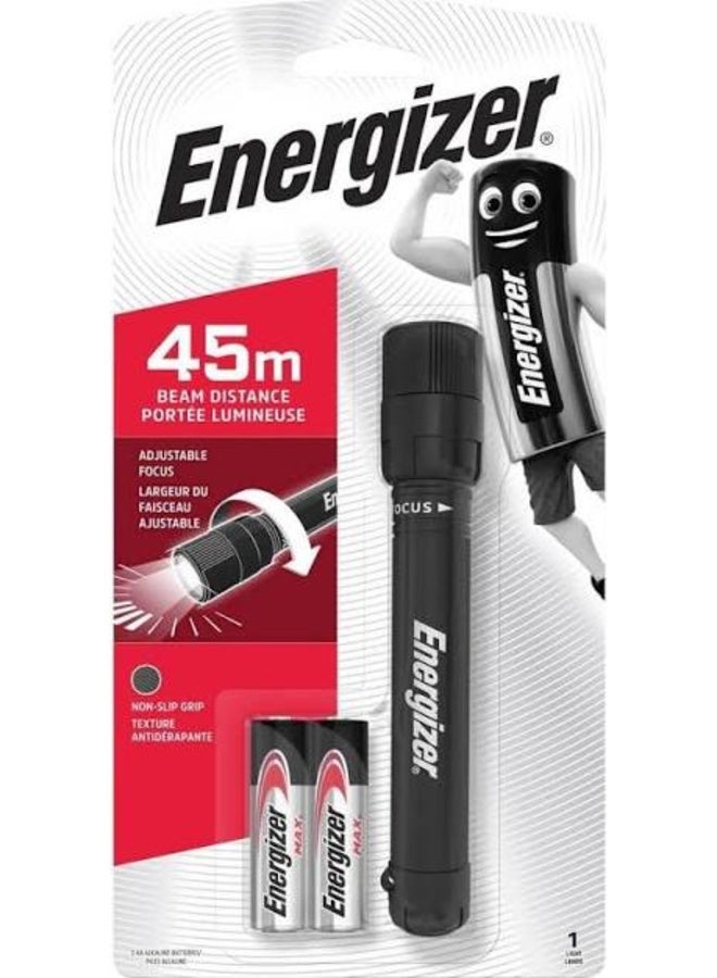 إنرجايزر مصباح يدوي LED من Energizer طراز Focus، إضاءة قوية، مقاوم للماء، للاستخدام الداخلي والخارجي، البطاريات مرفقة. - Image 2