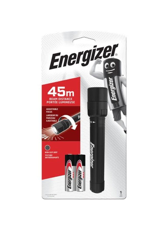 إنرجايزر مصباح يدوي LED من Energizer طراز Focus، إضاءة قوية، مقاوم للماء، للاستخدام الداخلي والخارجي، البطاريات مرفقة. - Image 1